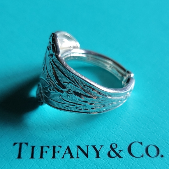 1870 Tiffany & Company Italian Spoon Ring Sterling Luxury Vintage Celeb Style#70 - Picture 6 of 17
